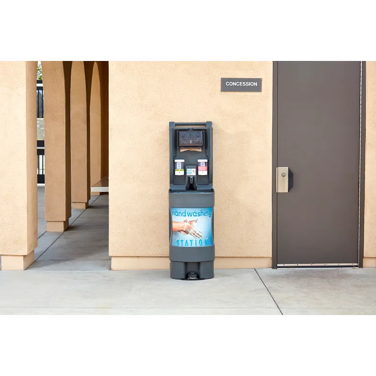 Mobile Hand Wash Station with graphics wrap, 21.1" L x 19" W